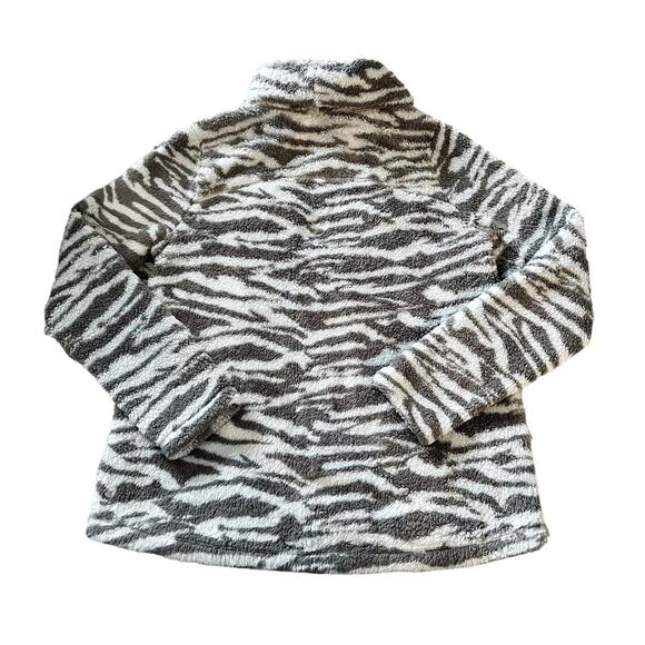 Zella Gray Zebra Print Turtleneck Fleece Pullover Womens Size S - Picture 8 of 8